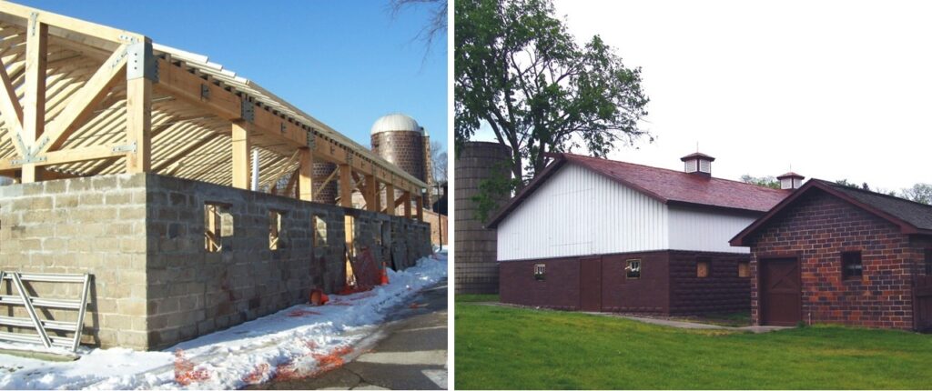 Calf Barn restoration at Van Hoosen Farm in the Rochester Hills Museum complex